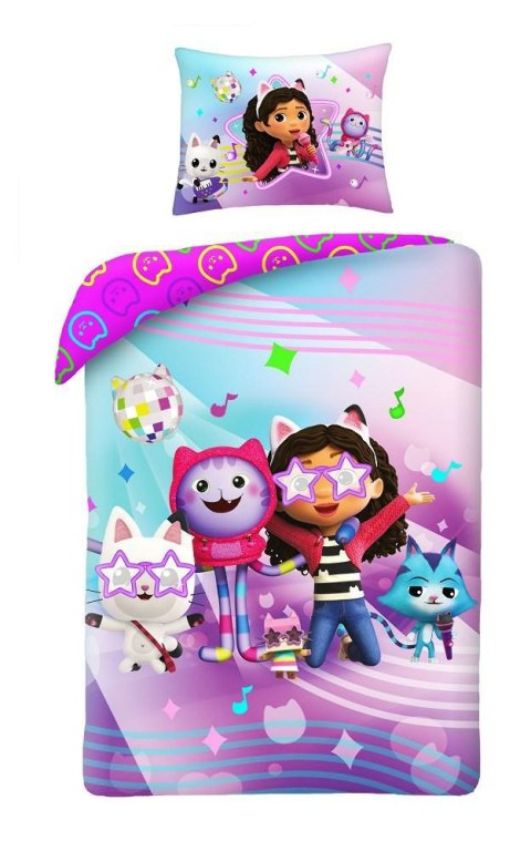 Pościel bawełniana 160x200 Koci domek Gabi Gabby`s Dollhouse różowa poszewka 70x80 H2 Pościel bawełniana 160x200 Koci domek Gabi Gabby`s Dollhouse różowa poszewka 70x80 H2