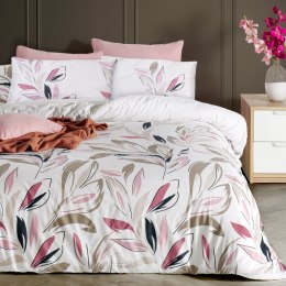 Pościel bawełniana 200x220 Dalia biała różowa beżowa Cottonlove Exclusive