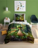 Pościel świecąca w ciemności 140x200 4908 A Dino zielona biała wielokolorowa Fluo 78