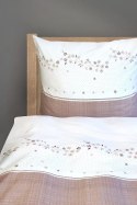 Pościel bawełniana 160x200 French beżowa biała kwiatuszki Bielbaw Premium Pościel bawełniana 160x200 French beżowa biała kwiatuszki Bielbaw Premium