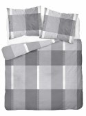 Pościel bawełniana 220x200 szara kratka 5257 A Bawełna 2024