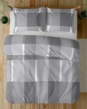 Pościel bawełniana 220x200 szara kratka 5257 A Bawełna 2024
