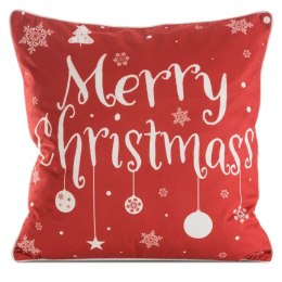 Poszewka świąteczna 45x45 Chp 121 czerwona biała Merry Christmas welurowa PŚ 23 Eurofirany