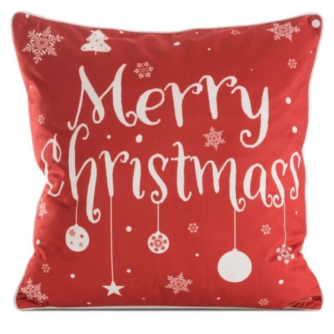 Poszewka świąteczna 45x45 Chp 121 czerwona biała Merry Christmas welurowa PŚ 23 Eurofirany