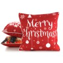 Poszewka świąteczna 45x45 Chp 121 czerwona biała Merry Christmas welurowa PŚ 23 Eurofirany