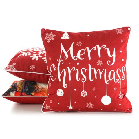 Poszewka świąteczna 45x45 Chp 121 czerwona biała Merry Christmas welurowa PŚ 23 Eurofirany Poszewka świąteczna 45x45 Chp 121 czerwona biała Merry Christmas welurowa PŚ 23 Eurofirany