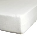 Prześcieradło z gumką 100x200 Gładkie kremowe na wysoki materac 30 cm Eurofirany