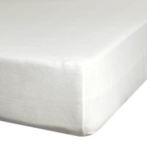 Prześcieradło z gumką 100x200 Gładkie kremowe na wysoki materac 30 cm Eurofirany