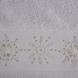 Ręcznik Joy 3 50x90 srebrny gwiazdki świąteczny 480 g/m2 Eurofirany