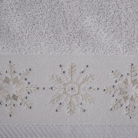 Ręcznik Joy 3 50x90 srebrny gwiazdki świąteczny 480 g/m2 Eurofirany Ręcznik Joy 3 50x90 srebrny gwiazdki świąteczny 480 g/m2 Eurofirany