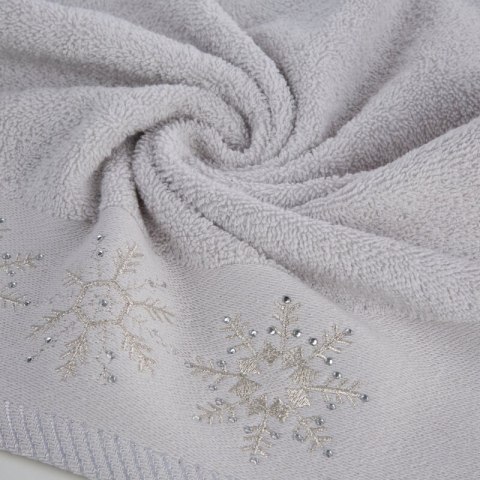 Ręcznik Joy 3 50x90 srebrny gwiazdki świąteczny 480 g/m2 Eurofirany Ręcznik Joy 3 50x90 srebrny gwiazdki świąteczny 480 g/m2 Eurofirany