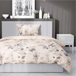 Pościel satynowa 140x200 kremowa beżowa jasna liście 5084 B Home Satin 11