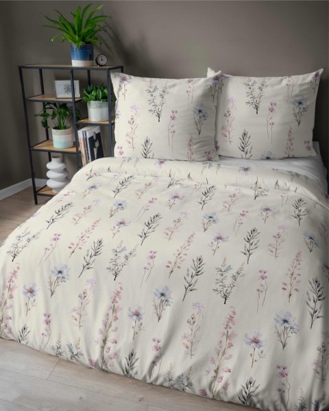 Pościel satynowa 220x200 kremowa różowa zielona kwiaty 5091 A Home Satin 11 Pościel satynowa 220x200 kremowa różowa zielona kwiaty 5091 A Home Satin 11
