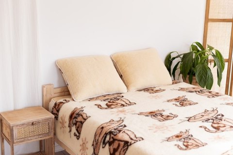 Komplet wełniany merynos - kołdra 155x200 - 2 poduszki 50x60 - prześcieradło wełniane 155x200 - Kotki beżowy brązowy Wyroby reha Komplet wełniany merynos - kołdra 155x200 - 2 poduszki 50x60 - prześcieradło wełniane 155x200 - Kotki beżowy brązowy Wyroby reha