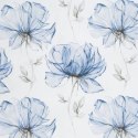 Pościel satynowa 220x200 Spring 34 biała niebieska kwiaty NEW24