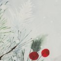 Pościel świąteczna 220x200 Robin szara zielona stroik z mikrowłókna Eurofirany Św 24