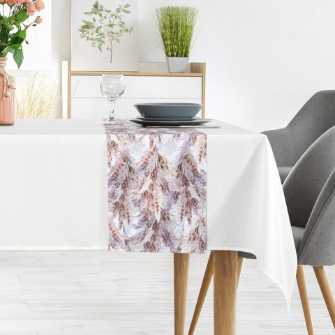 Obrus + bieżnik 140x220+33x220 Anita 4 biały zdobiony wzorem roślinnym Eurofirany Obrus + bieżnik 140x220+33x220 Anita 4 biały zdobiony wzorem roślinnym Eurofirany