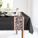Obrus + bieżnik 140x300+33x300 Anita 1 czarny zdobiony wzorem roślinnym Eurofirany Obrus + bieżnik 140x300+33x300 Anita 1 czarny zdobiony wzorem roślinnym Eurofirany
