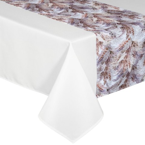 Obrus + bieżnik 140x300+33x300 Anita 4 biały zdobiony wzorem roślinnym Eurofirany Obrus + bieżnik 140x300+33x300 Anita 4 biały zdobiony wzorem roślinnym Eurofirany