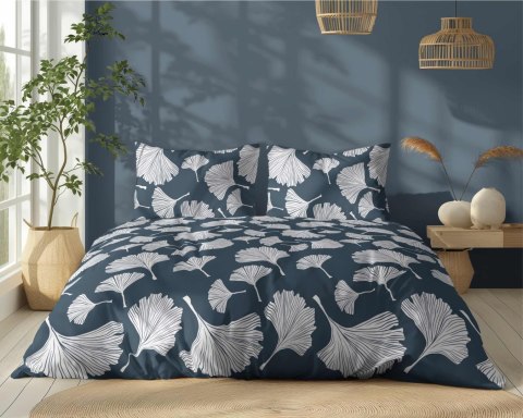 Pościel bawełniana 160x200 granatowa biała iście miłorzębu 5106 A Bawełna 32 Pościel bawełniana 160x200 granatowa biała iście miłorzębu 5106 A Bawełna 32