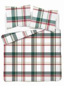 Pościel bawełniana 220x200 biała czerwona zielona kratka 5255 A Bawełna 32 Pościel bawełniana 220x200 biała czerwona zielona kratka 5255 A Bawełna 32