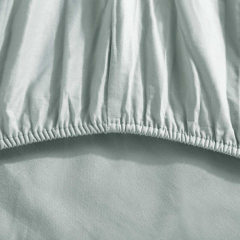 Prześcieradło satynowe z gumką 140x200 szałwiowe jednobarwne na wysoki materac I24 Prześcieradło satynowe z gumką 140x200 szałwiowe jednobarwne na wysoki materac I24