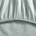 Prześcieradło satynowe z gumką 200x200 szałwiowe jednobarwne na wysoki materac I24