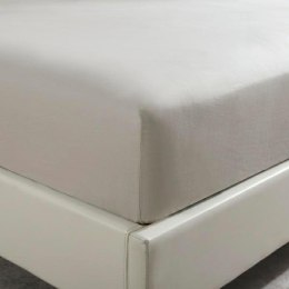Prześcieradło satynowe z gumką 200x220 taupe jednobarwne na wysoki materac I24