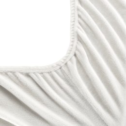 Prześcieradło z mikrofibry 160x200 Flano kremowe na wysoki materac 30 cm Eurofirany