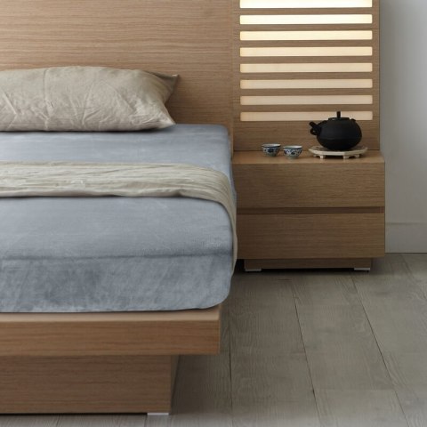 Prześcieradło z mikrofibry 180x200 Flano srebrne na wysoki materac 30 cm Eurofirany Prześcieradło z mikrofibry 180x200 Flano srebrne na wysoki materac 30 cm Eurofirany