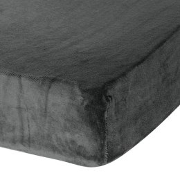 Prześcieradło z mikrofibry 180x200 Flano stalowe na wysoki materac 30 cm Eurofirany