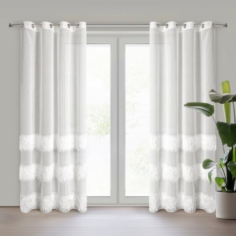 Firana gotowa 140x250 Margaret 4 kremowa pasy gotowa na przelotkach Eurofirany Firana gotowa 140x250 Margaret 4 kremowa pasy gotowa na przelotkach Eurofirany