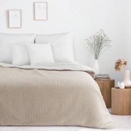 Koc narzuta 130x170 Laris beżowy z mikrofibry Eurofirany
