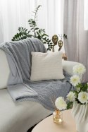 Koc narzuta 130x170 Laris srebrny z mikrofibry Eurofirany
