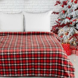Koc świąteczny 150x200 Bliss czerwony krata narzuta Eurofirany