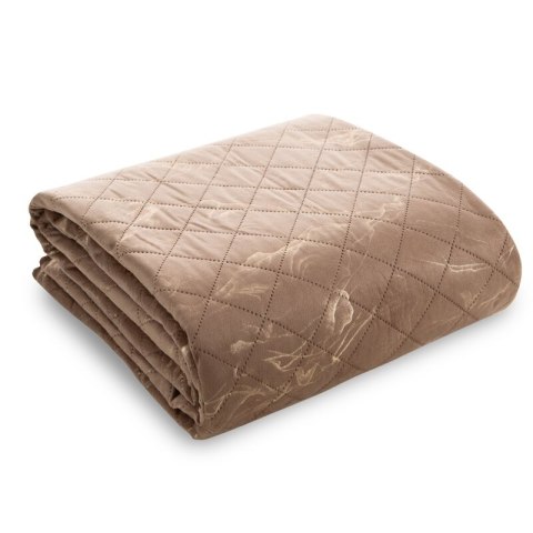 Narzuta dekoracyjna 170x210 Luiz 6 beżowa ciemna złota welurowa geometryczna Narzuta dekoracyjna 170x210 Luiz 6 beżowa ciemna złota welurowa geometryczna
