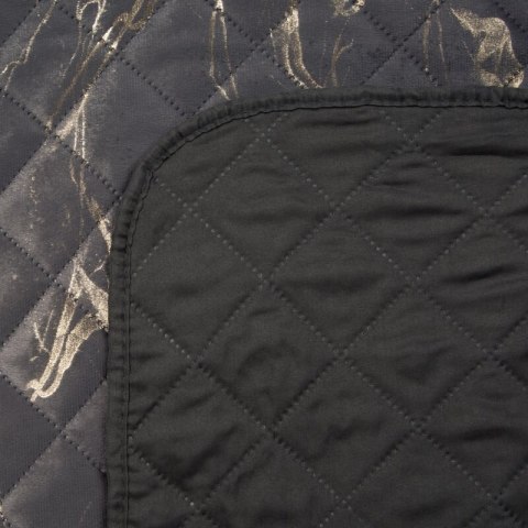 Narzuta dekoracyjna 170x210 Luiz 6 stalowa złota welurowa geometryczna Narzuta dekoracyjna 170x210 Luiz 6 stalowa złota welurowa geometryczna
