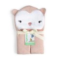 Okrycie kąpielowe 76x76 Sówka łososiowy ręcznik z kapturkiem Clean & Cuddly INGENUITY