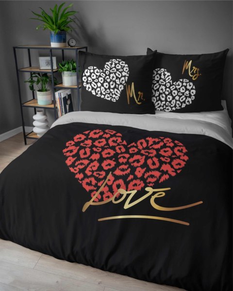 Pościel bawełniana 160x200 czarna czerwona biała On i Ona Miłość Love 5291 A Holland 52 Pościel bawełniana 160x200 czarna czerwona biała On i Ona Miłość Love 5291 A Holland 52