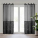 Firana 140x250 Dobora czarna gotowa na przelotkach Eurofirany Firana 140x250 Dobora czarna gotowa na przelotkach Eurofirany