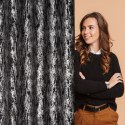 Zasłona 140x250 Elise czarna srebrna gotowa na przelotkach Eurofirany