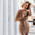 Zasłona 140x250 Juni biała srebrna z błyszczącym nadrukiem kwiatów gotowa na przelotkach Eurofirany Zasłona 140x250 Juni biała srebrna z błyszczącym nadrukiem kwiatów gotowa na przelotkach Eurofirany