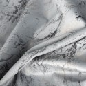 Zasłona 140x250 Kornelia srebrna z błyszczącym nadrukiem gotowa na przelotkach Eurofirany