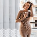 Zasłona 140x250 Liwia biała z haftem geometrycznym gotowa na przelotkach Eurofirany