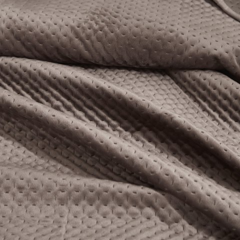 Narzuta welurowa 200x220 Maya brązowa geometryczna krzyżyki I24 Narzuta welurowa 200x220 Maya brązowa geometryczna krzyżyki I24