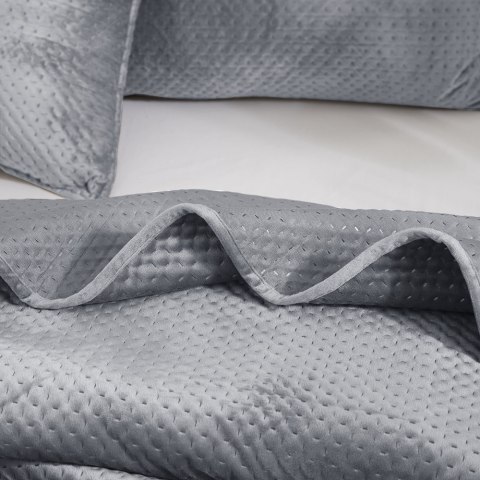 Narzuta welurowa 240x220 Maya szara geometryczna krzyżyki I24 Narzuta welurowa 240x220 Maya szara geometryczna krzyżyki I24