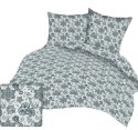 Pościel z kory 160x200 wzór 187 biała w szare kwiatki na guziki 100% bawełna gruba Pościel z kory 160x200 wzór 187 biała w szare kwiatki na guziki 100% bawełna gruba