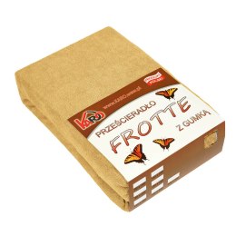 Prześcieradło frotte z gumką 120x200 musztardowe piaskowe 056 grube 200g/m2 KARO