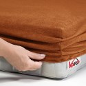 Prześcieradło frotte z gumką 140x200 brązowe 040 grube 200g/m2 KARO Prześcieradło frotte z gumką 140x200 brązowe 040 grube 200g/m2 KARO