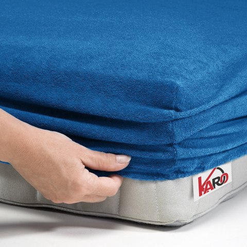 Prześcieradło frotte z gumką 140x200 chabrowe 032 grube 200g/m2 KARO Prześcieradło frotte z gumką 140x200 chabrowe 032 grube 200g/m2 KARO